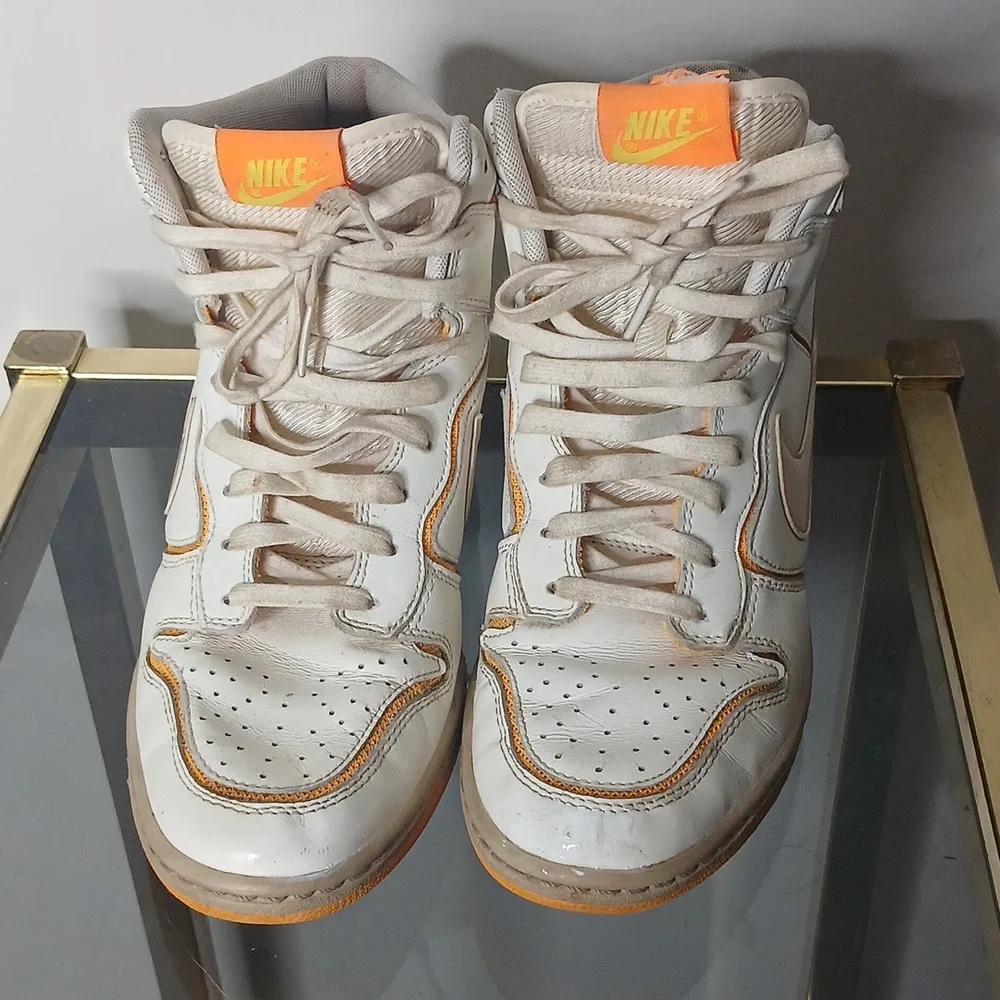 Nike Sky High Hidden Wedge White And Orange Size 8 - Picture 2 of 16
